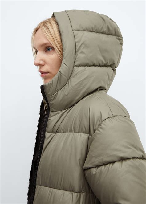 Padded carrying anorak with hood - Women | MANGO USA