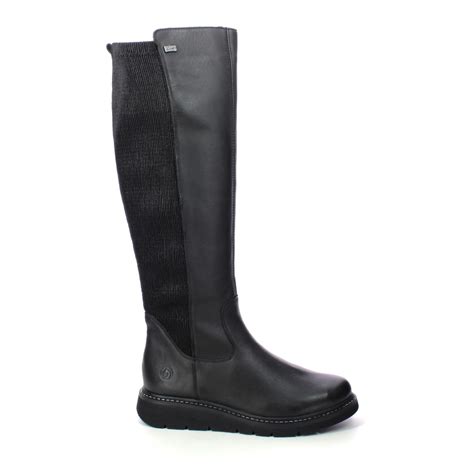 Remonte D3975-01 Astrostret Tex Black leather Womens knee-high boots