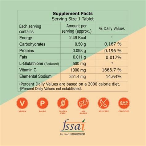 Glow Glutathione L-Glutathione + Vitamin C 60 tablets Price in India ...