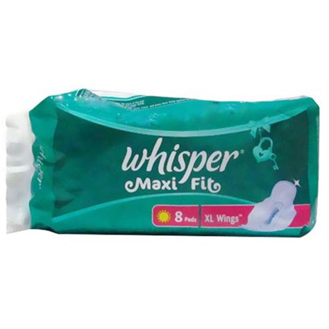 Whisper Maxi Fit Wings Sanitary Pads XL, 8 Count Price, Uses, Side ...