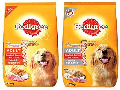 Buy Pedigree Adult Dry Dog Food, Meat & Vegetables, 20kg Pack and Adult ...