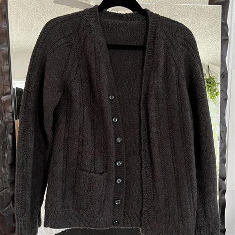 Dark gray cardigan // vintage cardigan #cardigan... - Depop