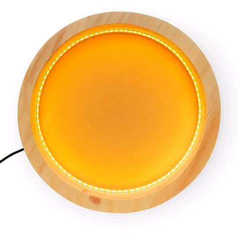 Round Pinewood Frame With LED Lights