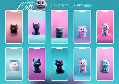 4K Cute Kawaii Anime Cat Phone Wallpaper Bundle, iPhone Cute Cat Ramen ...