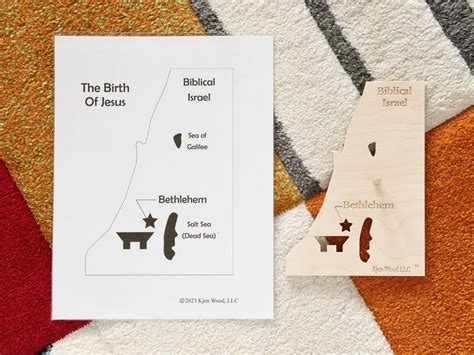 Biblical Israel-bethlehem Maps Birth of Jesus Geography - Etsy