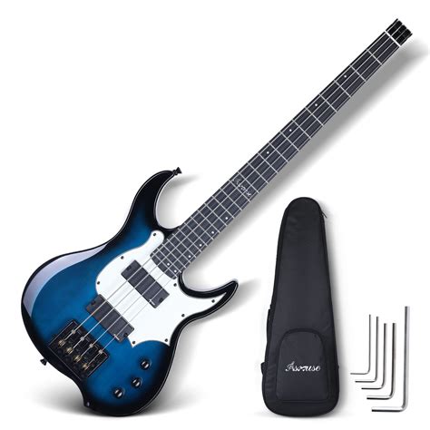 Asmuse Headless Electric Bass Guitar, Full Size Electric Bass Guitar ...