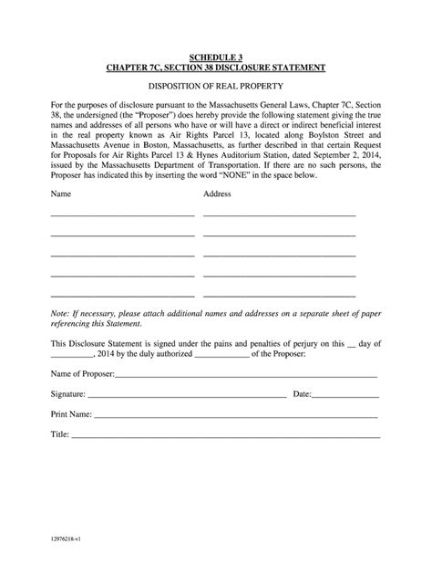 Fillable Online massdot state ma Schedule 3: Disposition of Real ...