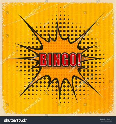 Cartoon Bingo On Oldfashioned Yellow Background: เวกเตอร์สต็อก (ปลอดค่า ...