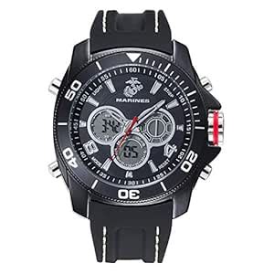 Wrist Armor Men's 37100014 U. S. Marine Corps Black Watch with Rubber ...