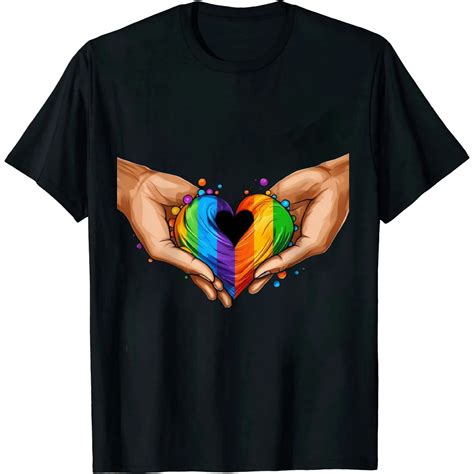 Gay Pride Clothing LGBT Rainbow Flag T shirt Tee Heart Unity Tee ...