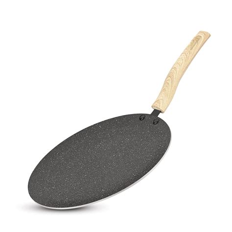 Buy BERGNER Earth Black Non-Stick 26 cm Concave Tawa, Wooden Finish ...