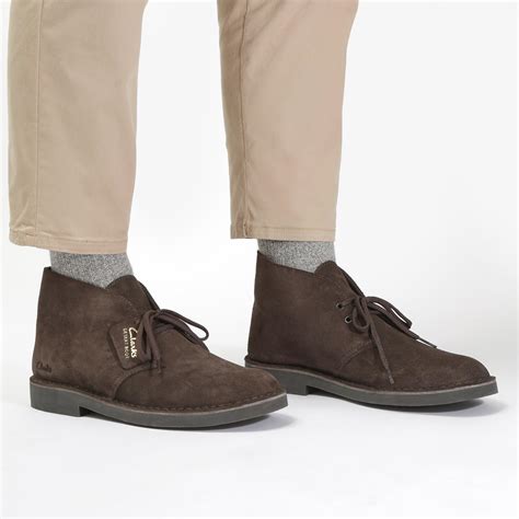 Mens Desert Boot Evo Dark Brown Suede Desert Boots | Clarks