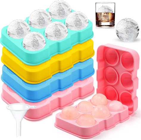 Amazon.com: Mumufy 4 Pieces Ice Cube Trays, 2 Inches Ice Cube Mold ...