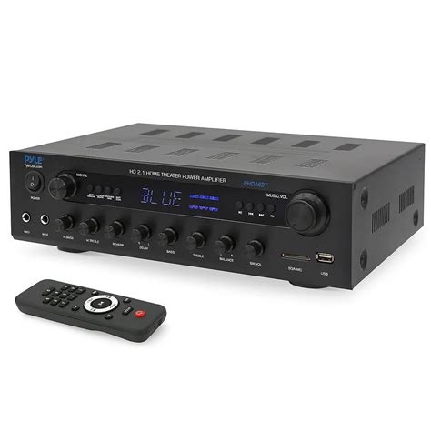 Pyle Home Stereo Amplifier, 400W, Bluetooth, Phono/Optical/Coaxial/FM ...