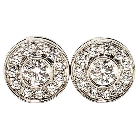 TIFFANY and CO. Victoria Diamond Platinum Cluster Earrings at 1stDibs ...