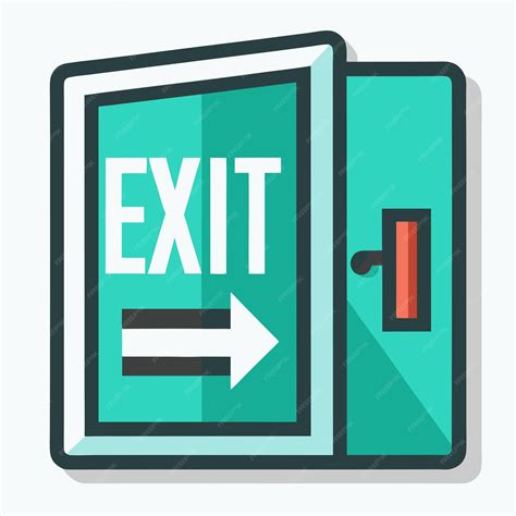 Simple Exit Clip Art Icon for Emergency and Directional Signage ...