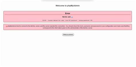 Rezultat imagine pentru Error 1045 Linux Terminial