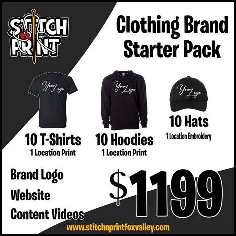 Clothing Brand Starter Pack – Stitch N Print Fox Valley