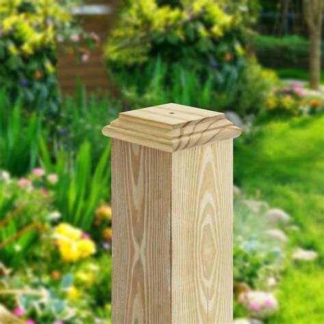 RELIABILT 4-in x 4-in Natural Wood Pine Deck Post Cap in the Deck Post ...