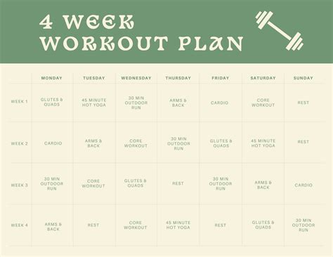 4 Week Exercise Plan 的图像结果