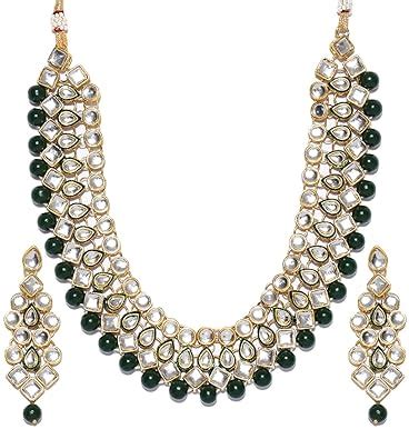 Shining Diva Fashion Gold Plated Jewellery Set for Women (Green ...