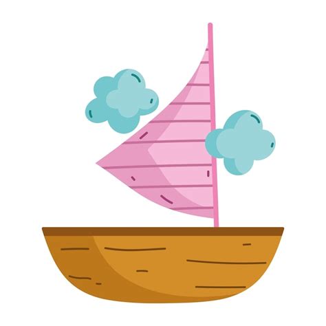 Segelboot-Reise-Symbol isoliertes Design | Kostenlose Vektor