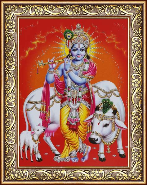 Avercart Lord Krishna with Fluit Poster 5x7 inch Framed (With frame ...