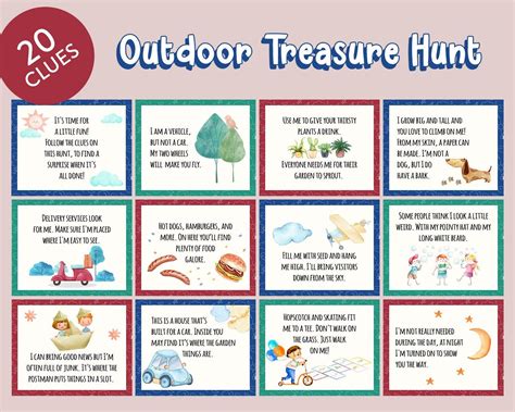 Free Printable Outdoor Treasure Hunt Clues - Printable Word Searches