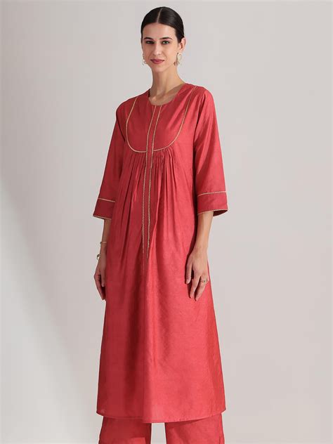 Buy Red Silk Solid A Online | Pink Fort