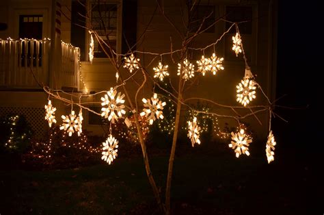In the Little Yellow House: Outdoor Christmas Lights at Night