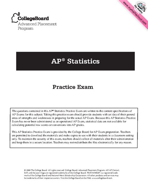 AP Statistics Practice Exam - Past Exam Questions and Solutions - Studocu