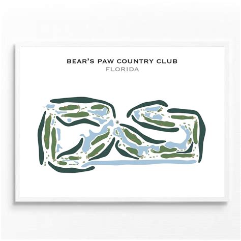 Bear's Paw Country Club, FL | Golf Course Map, Golf Map, Golfer Gift ...