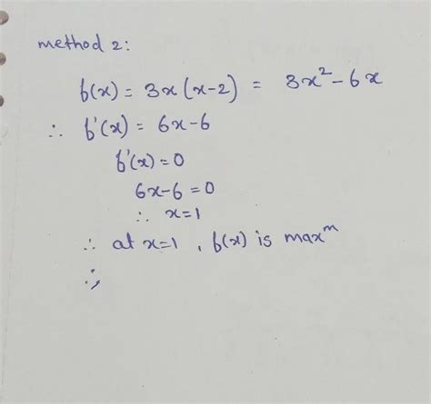 function f(x)=3x(x-2) has maximum value at - Brainly.in