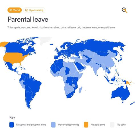 Countries with both maternal and paternal leave,... - Maps on the Web