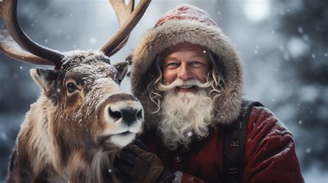Santa And Reindeer Image