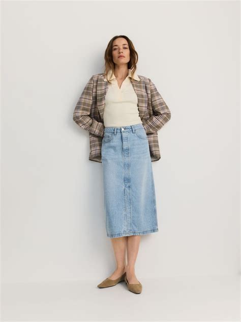 Teksas midi suknja boja plava - RESERVED - 7800B-05J