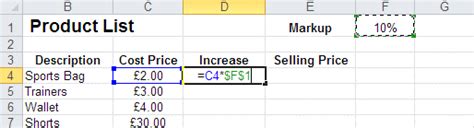 Image result for Microsoft Excel Absolute Cell Reference
