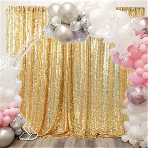 Buy B-COOL 4ftx8ft Sequin Backdrop Gold Photography Backdrop Wedding ...