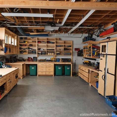 Garage Woodshop Layout | Stable Diffusion Online