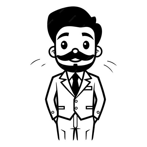 Black and White Business Cartoon Image 的图像结果