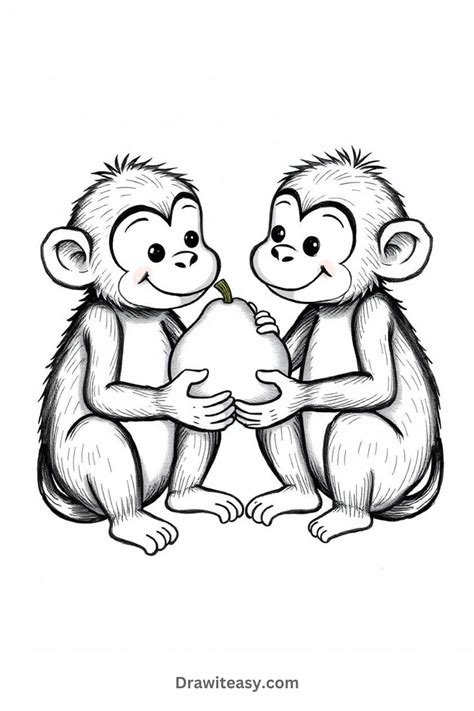26 Cute Easy Monkey Drawing Ideas - Draw It Easy