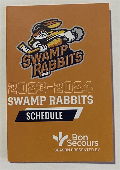 2023-2024 GREENVILLE SWAMP RABBITS Schedule 🏒 Minor Hockey Sked | eBay