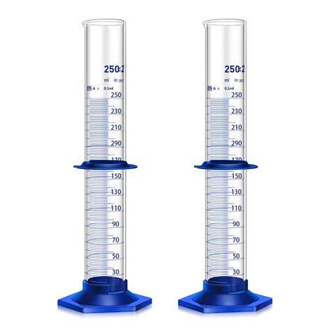 2PCS Graduated Cylinder Measuring Cylinder Thick Glass Lab Cylinders ...