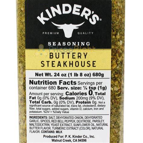 Kinder's Buttery Steakhouse Rub All Purpose Seasoning Beef Chicken 24 ...