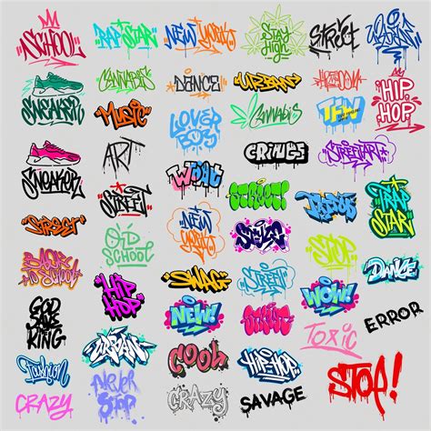Hip Hop Graffiti Text Bundle, Wall Street Graffiti , Mega Graffiti ...