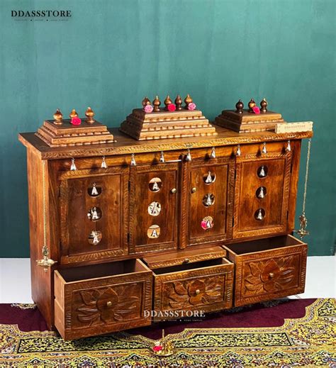 Buy South Indian Style Solid Sheesham Wood Pooja Mandapam online at ...
