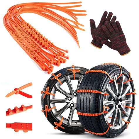 Amazon.com: 2024 Reusable Anti Snow Chains - 【New Version】10 PCS Portable Snow Tire Chain for ...