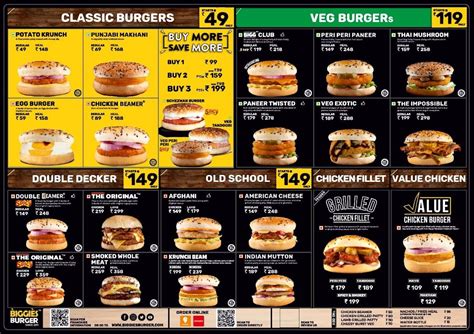 Menu at Biggies Burger : FC Road, Pune