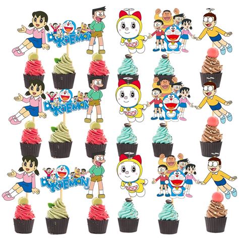 Dekor Spree Doremon Theme Cupcake Topper - Fun Birthday Decorations for ...