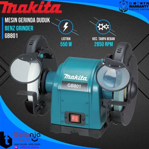 Promo MAKITA Gerinda Duduk 8 Inch GB 801 Bench Grinder GB801 Cicil 0% ...